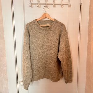 Vintage LL Bean Marled Grey Wool Crew Neck Sweater